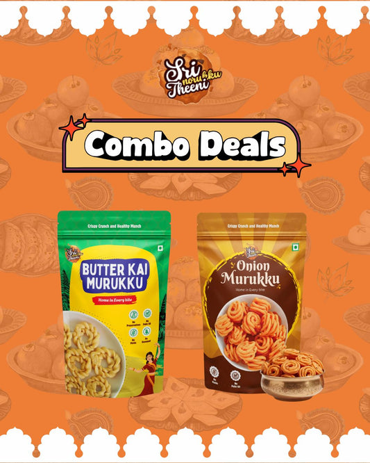 Onion Murukku & Butter Kai Murukku Combo Pack of 2 (300g)