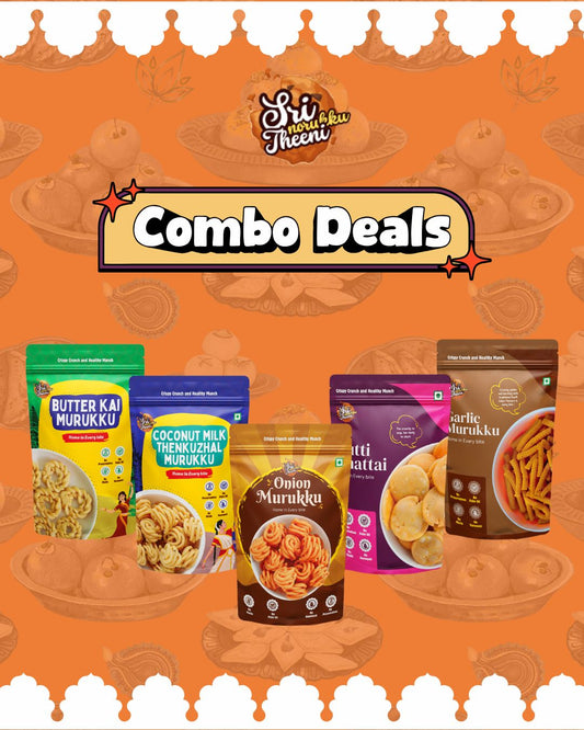 Combo Pack of 5 (750g) with traditional Murukku & Thattai