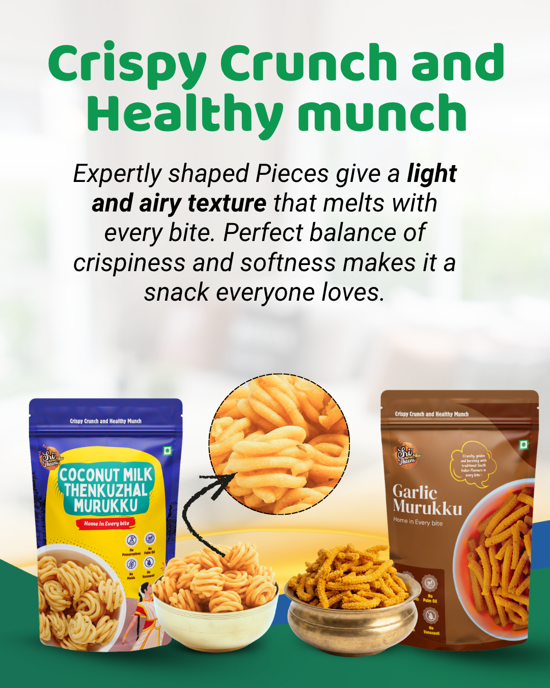 Combo Pack of 10 (1500g) with Traditional Murukku, Seedai, Thattai & Ribbon Pakoda