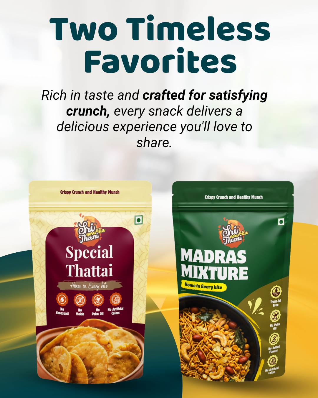 Special Thattai & Madras Mixture Combo Pack of 2 (300g)