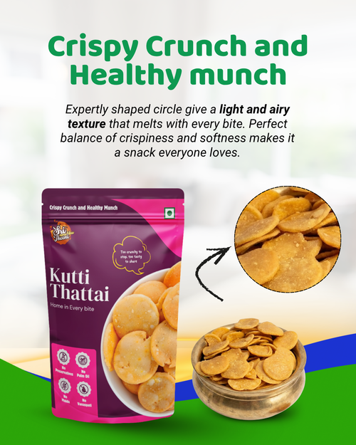 Kutti Thattai, Onion Thenkuzhal Murukku & Garlic Murukku Combo Pack of 3