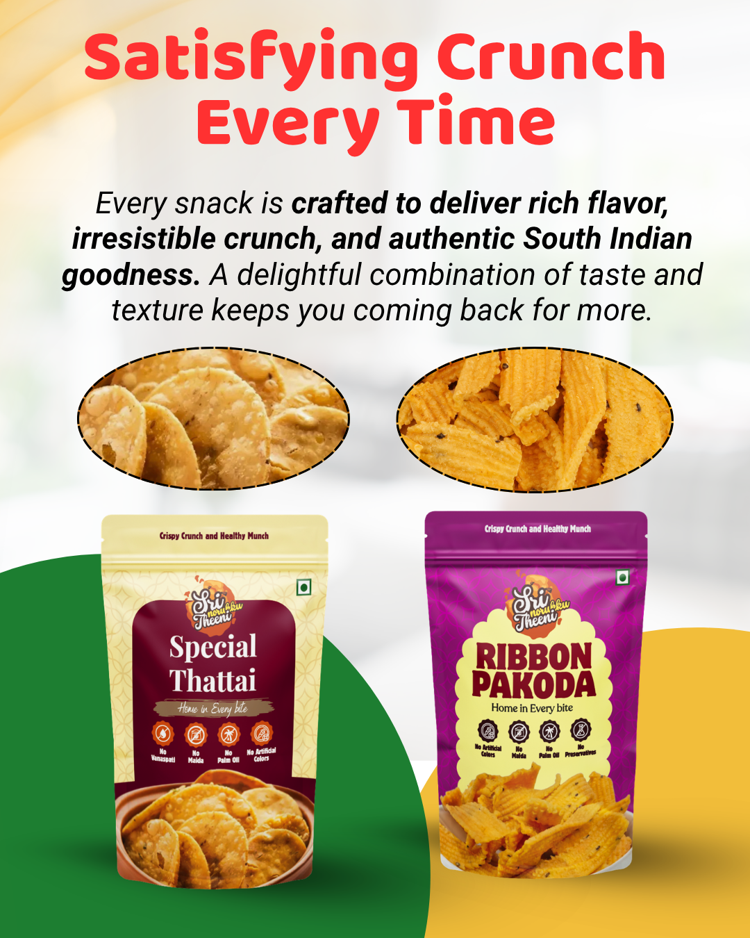 Special Thattai, Ribbon Pakoda & Spicy Thattai Combo Pack of 3 (450g)