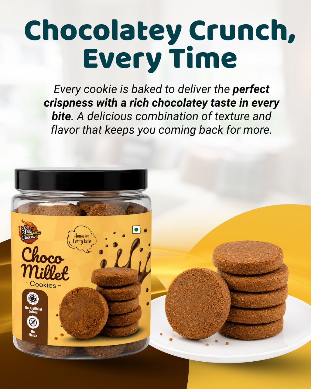 Sri Norukku Theeni Choco Millet Cookies with Jaggery 150g - Pack of 2