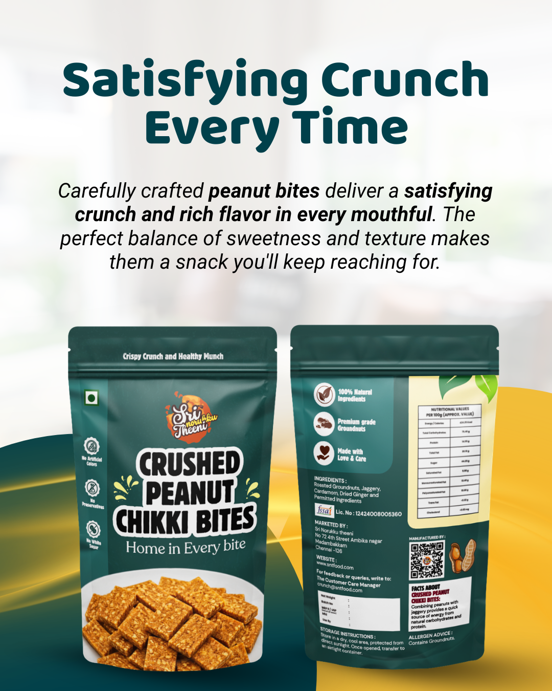Crushed Peanut Chikki Bites – Pack of 6 (150g Each)