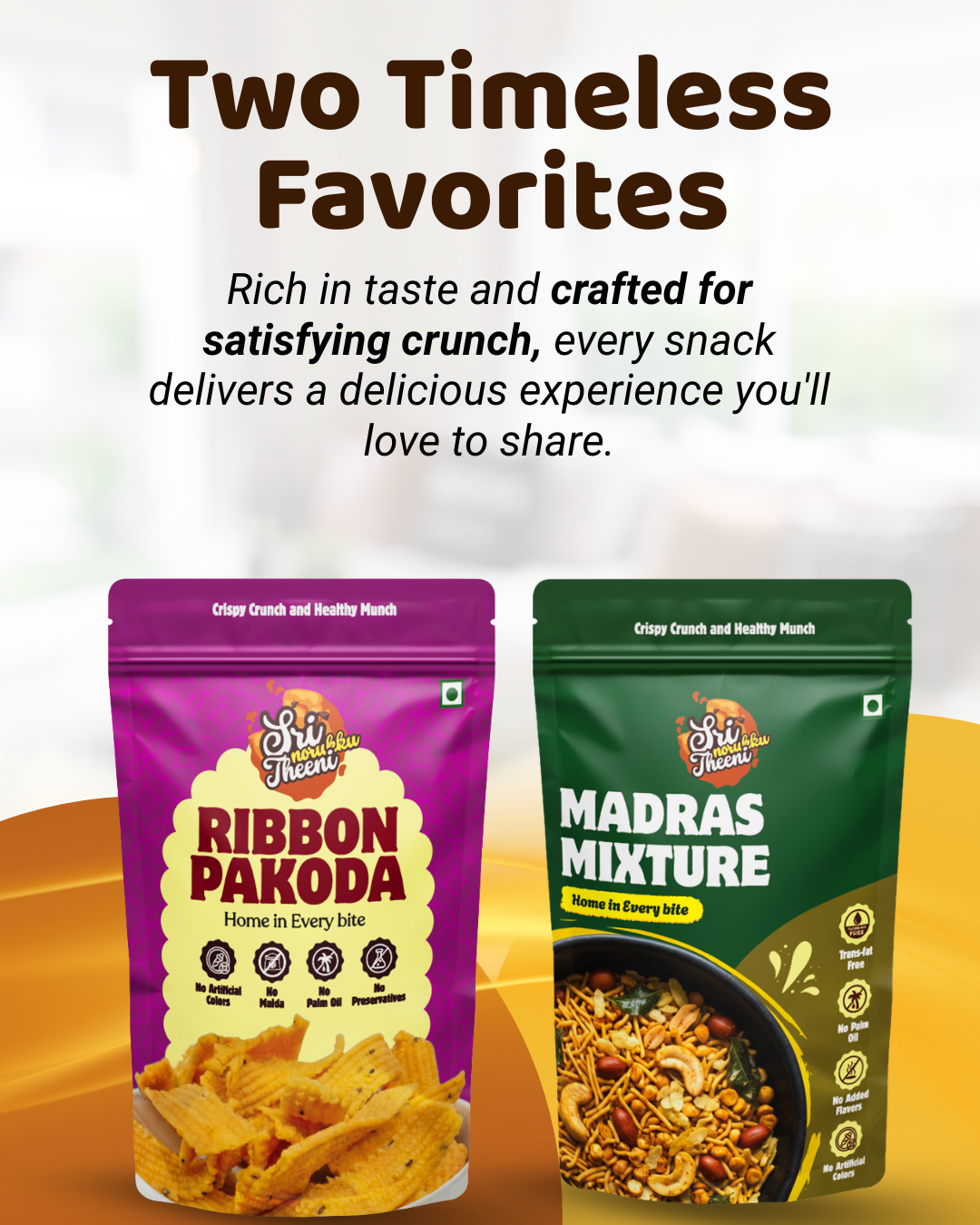 Madras Mixture & Ribbon Pakoda Combo Pack of 2 (300g)