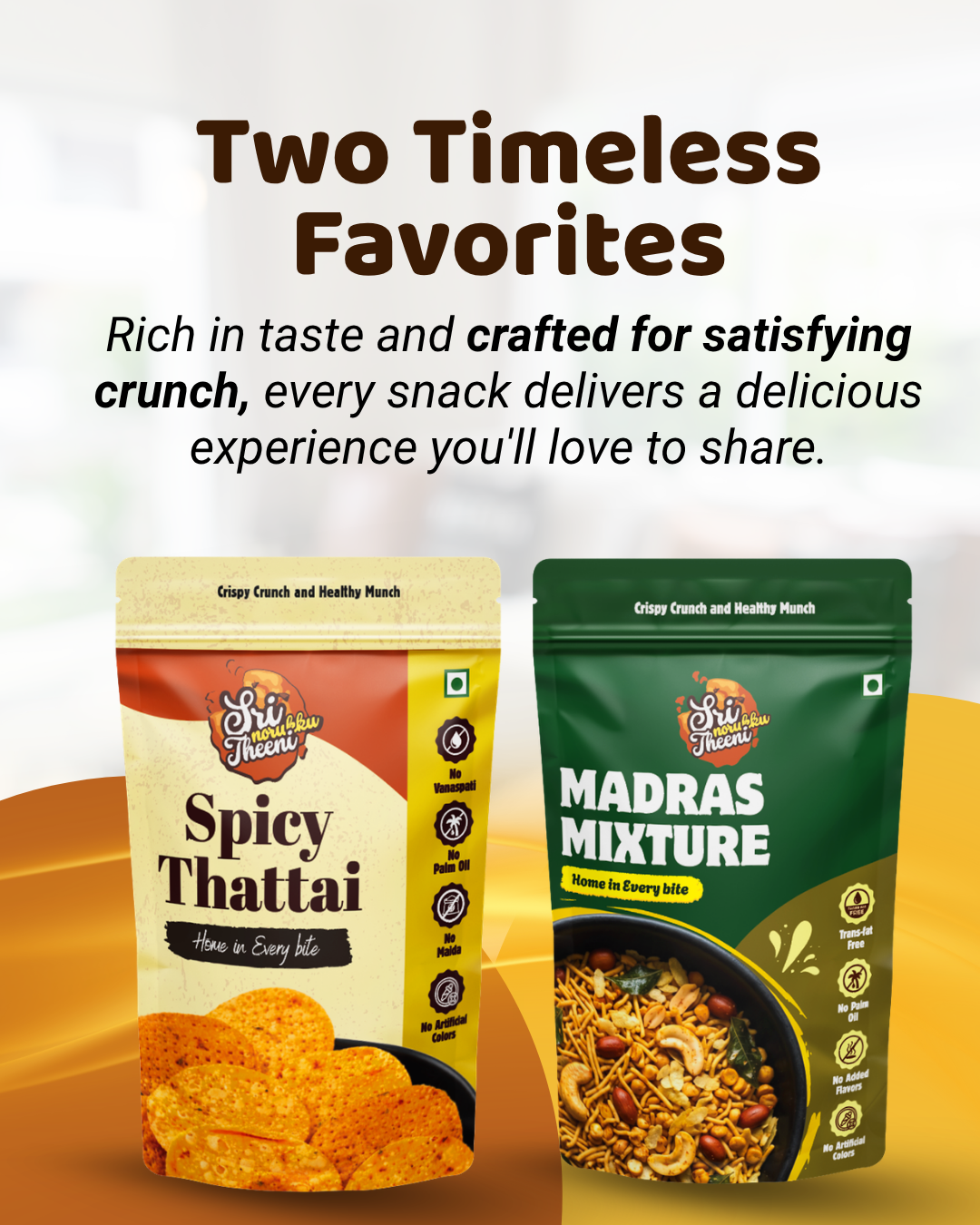 Madras Mixture & Spicy Thattai Combo Pack of 2 (300g)