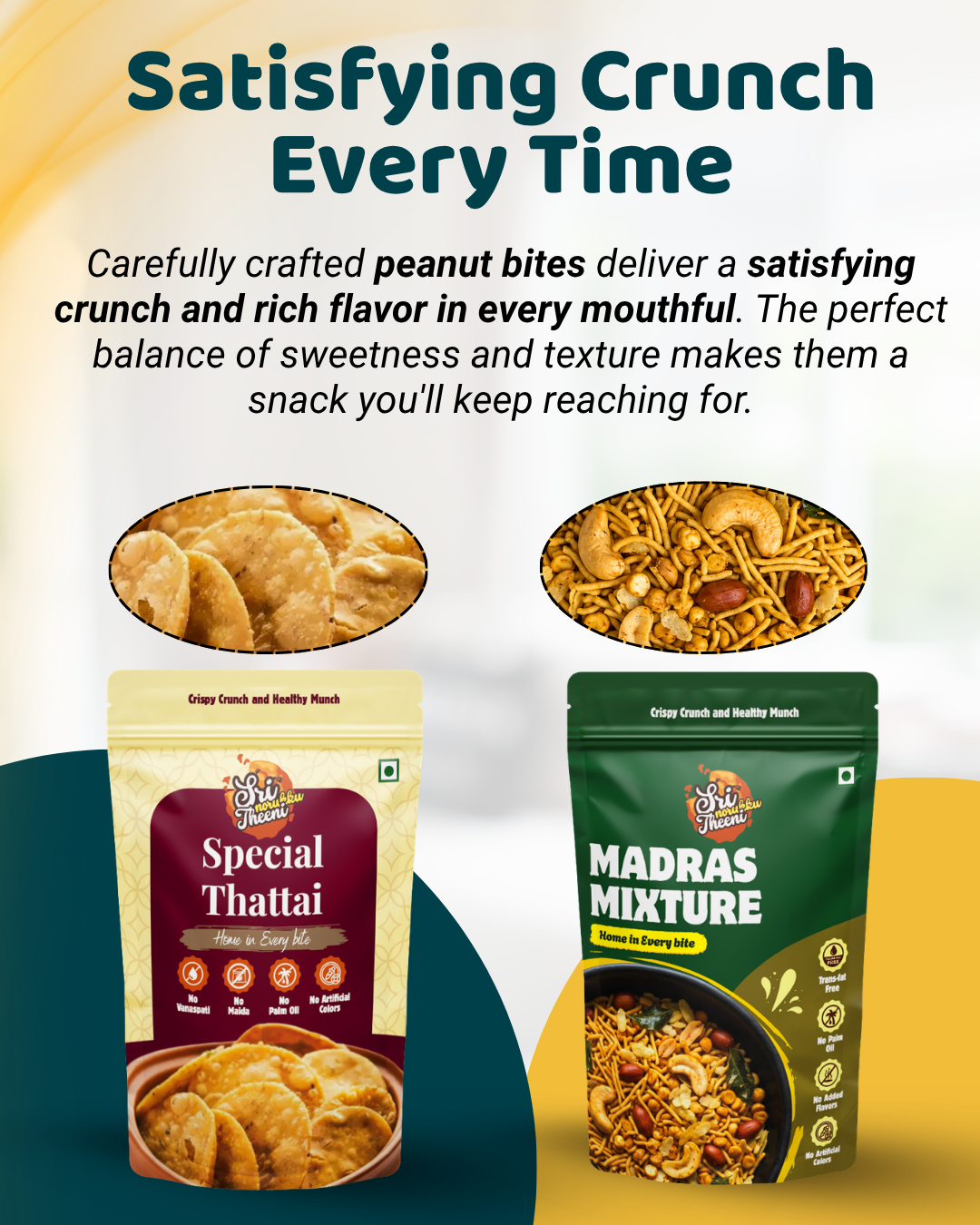 Special Thattai, Madras Mixture & Ribbon Pakoda Combo Pack of 3 (450g)