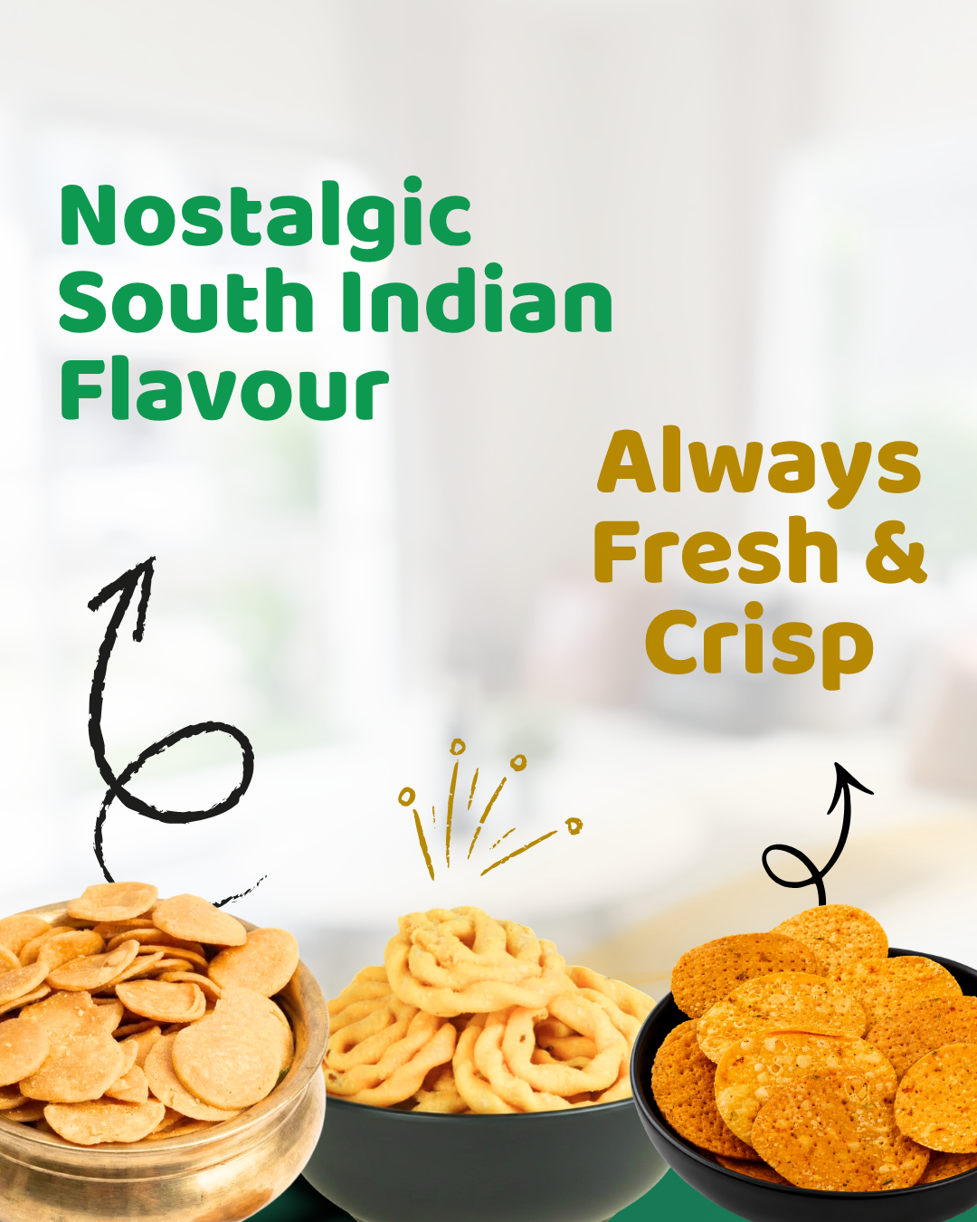 Combo Pack of 10 (1500g) with Traditional Murukku, Seedai, Thattai & Ribbon Pakoda