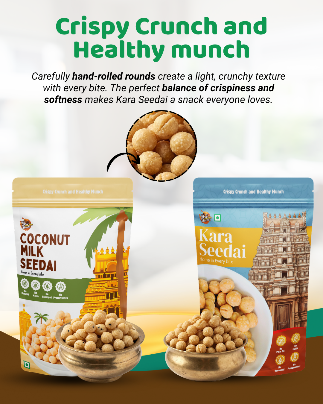Coconut Milk Seedai & Kara Seedai Combo Pack of 2 (300g)