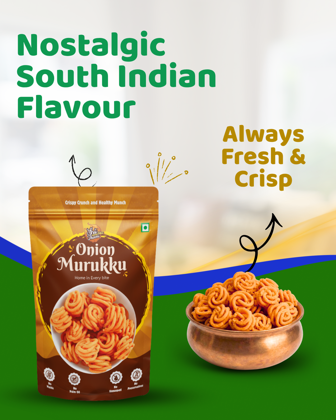 Kutti Thattai, Onion Thenkuzhal Murukku & Garlic Murukku Combo Pack of 3
