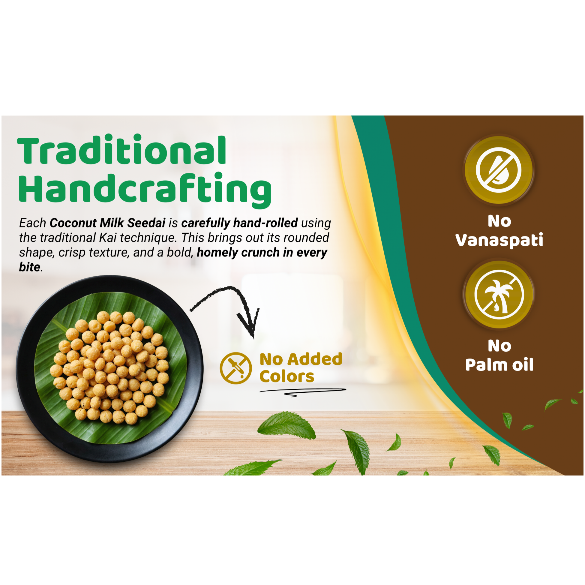 Sri Norukku Theeni Coconut Milk Seedai 150g | Traditional South Indian Snacks | Made with Rice Flour, Urad Flour & Coconut Milk | No Maida, Palm Oil Free | Tea Time Snacks