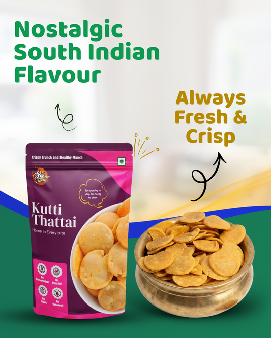 Butter Kai Murukku, Kutti Thattai & Garlic Murukku Combo Pack of 3