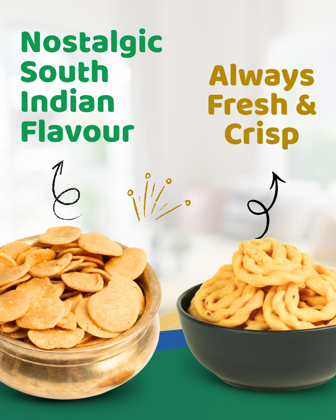 Combo Pack of 8 (1200g) with Traditional Murukku, Seedai & Thattai
