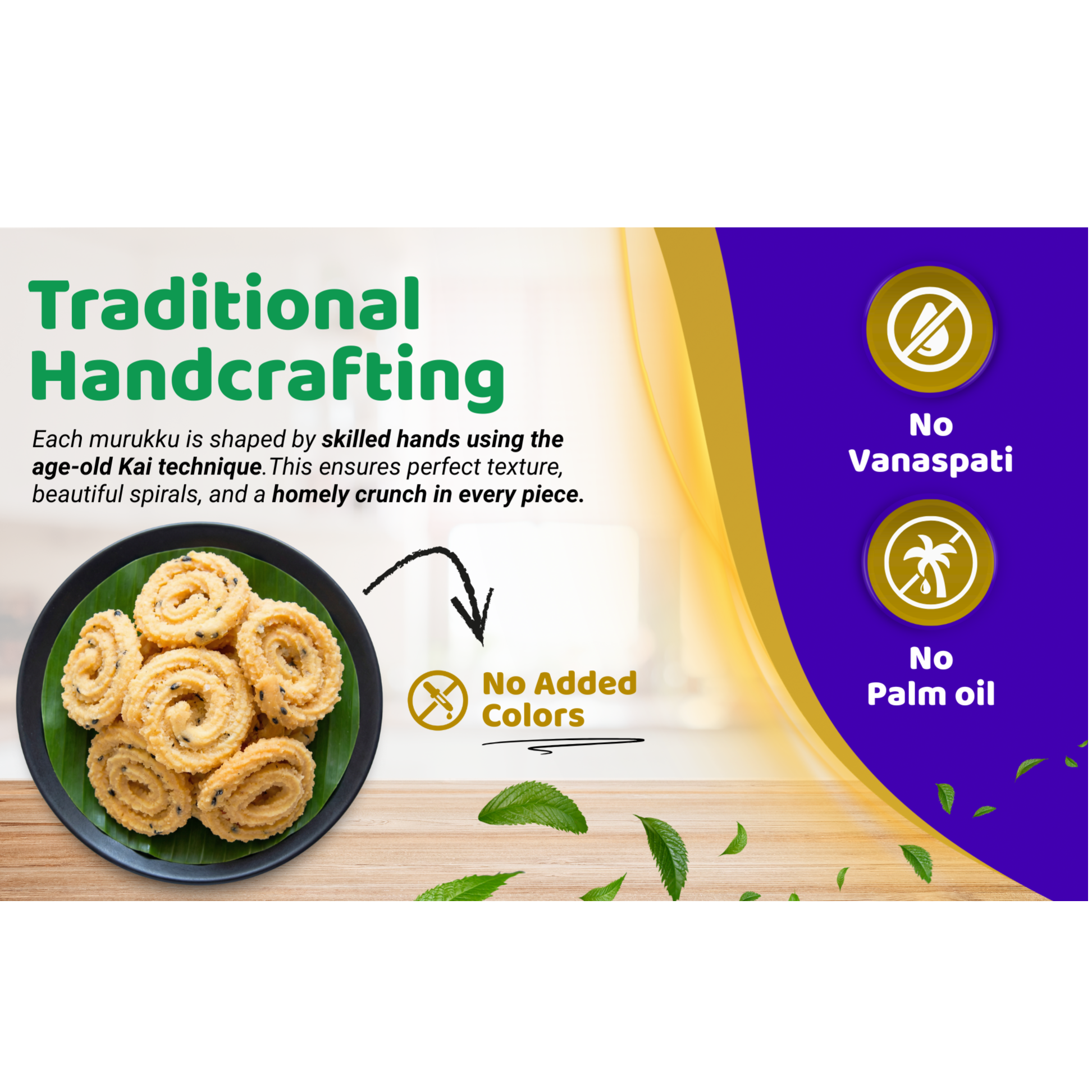 Sri Norukku Theeni Manapparai Murukku 150g | Traditional South Indian Tea Time Snacks| Made with Rice Flour, Fried Gram Flour & Sesame | No Maida, Palm Oil Free | Healthy Snacks for Adults