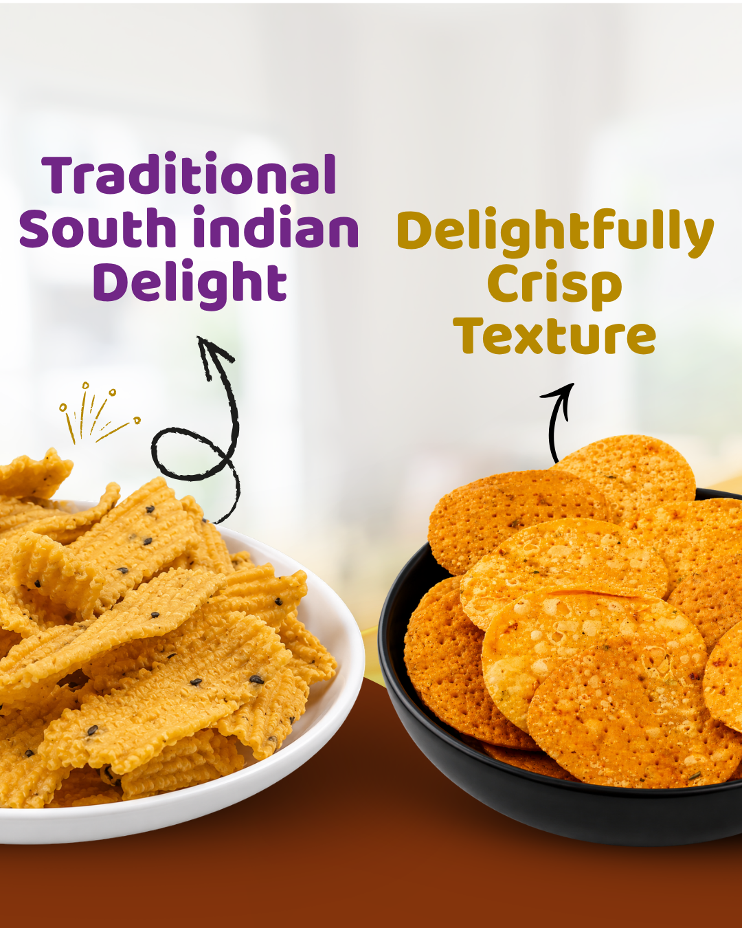 Madras Mixture, Ribbon Pakoda & Spicy Thattai Combo Pack of 3 (450g)