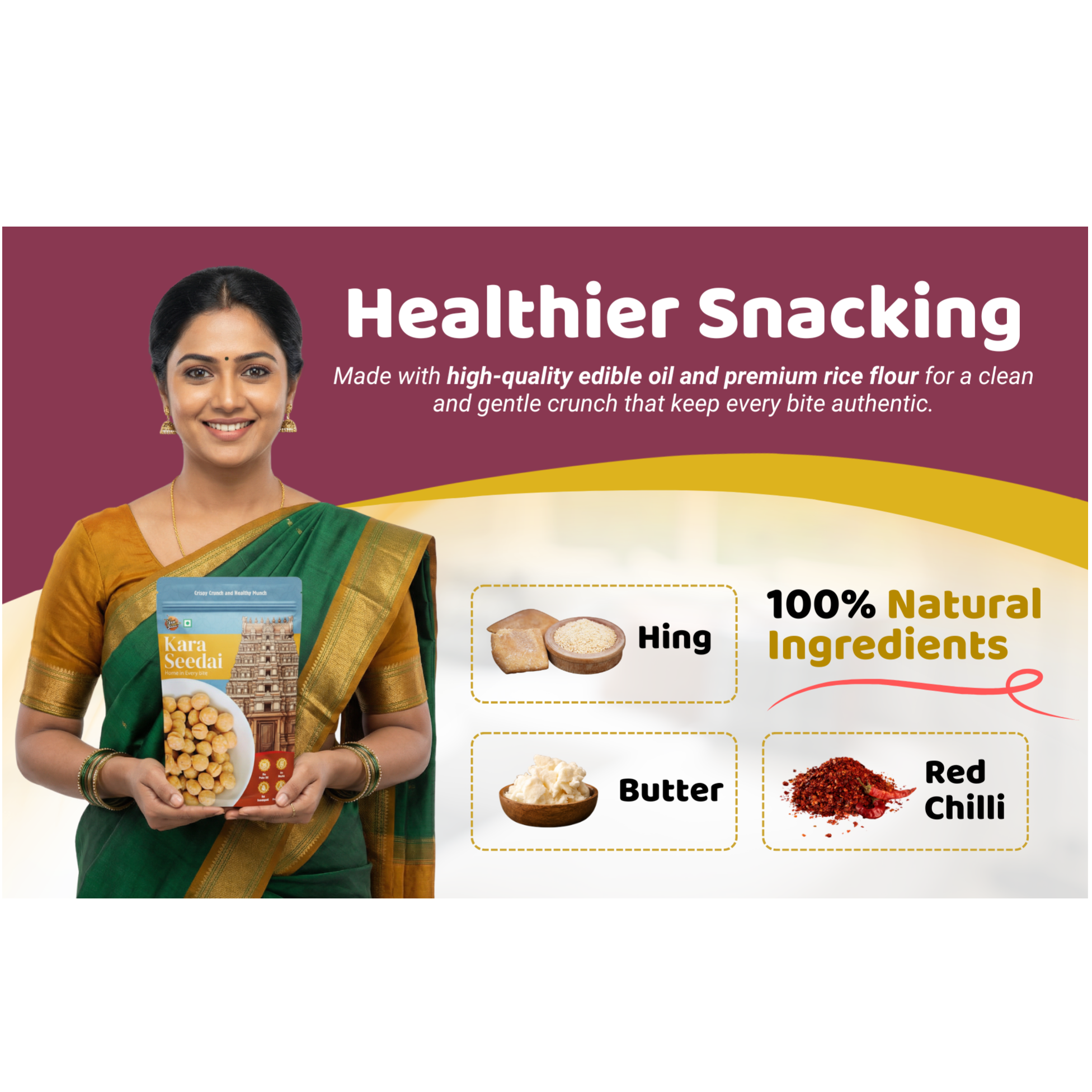 Sri Norukku Theeni Kara Seedai 150g | Healthy Snacks | Traditional South Indian Crispy Snack | Made with Rice Flour, Urad Flour & Sesame | No Maida, Palm Oil Free, Preservative Free | Tea Time Crunch