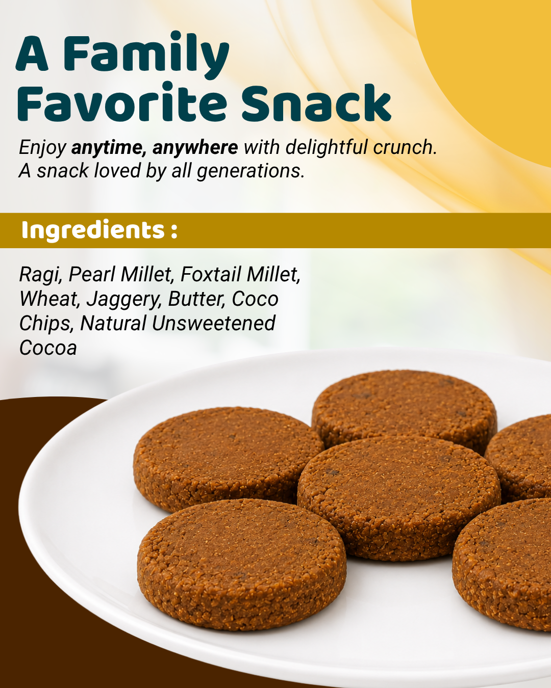 Sri Norukku Theeni Choco Millet Cookies with Jaggery 150g - Pack of 2