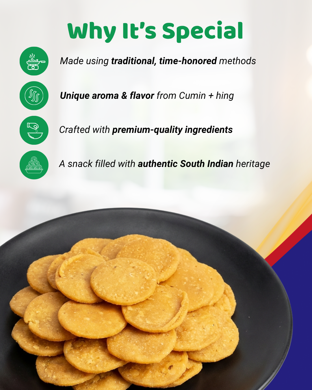Butter Kai Murukku, Kutti Thattai & Coconut Milk Murukku Combo Pack of 3