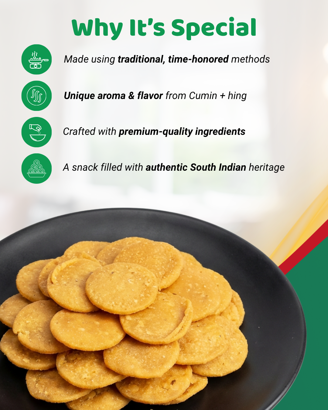 Coconut Milk Murukku, Kutti Thattai & Onion Thenkuzhal Murukku Combo Pack of 3