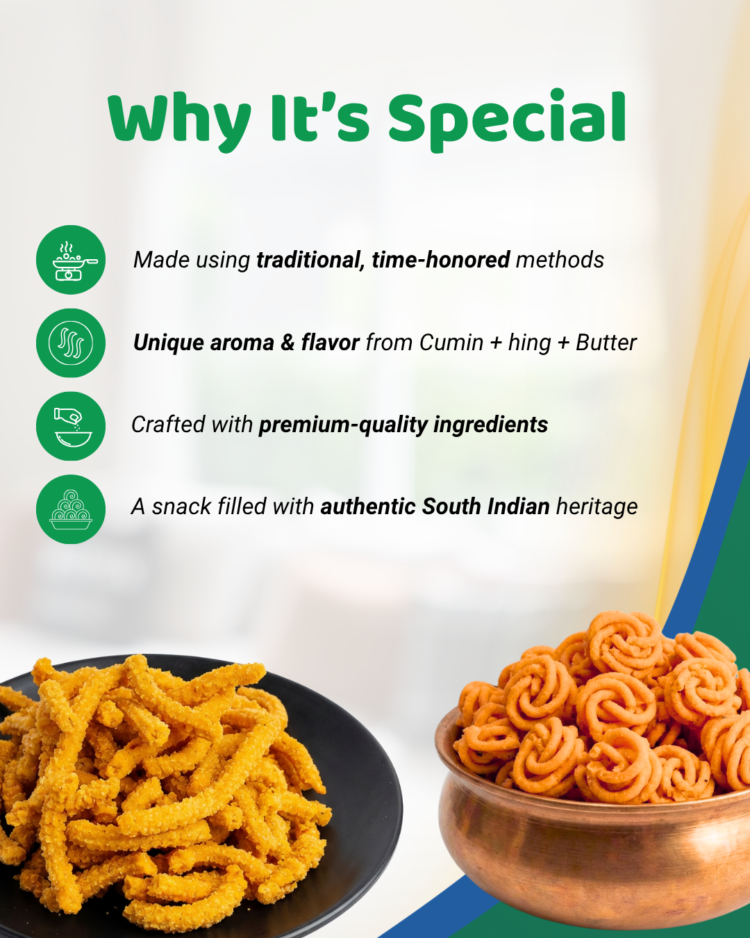 Combo Pack of 8 (1200g) with Traditional Murukku, Seedai & Thattai