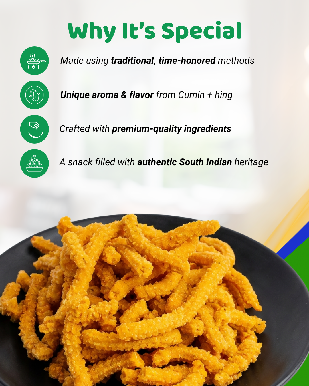 Butter Kai Murukku, Onion Thenkuzhal Murukku & Garlic Murukku Combo Pack of 3