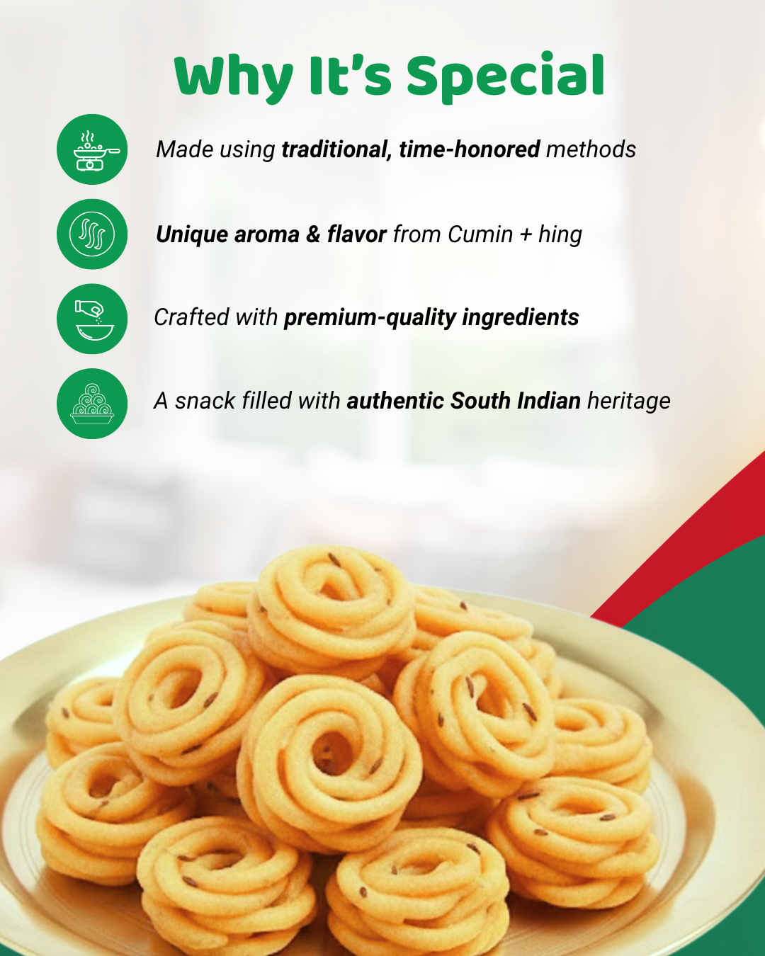 Butter Kai Murukku, Coconut Milk Murukku & Onion Thenkuzhal Murukku Combo Pack of 3