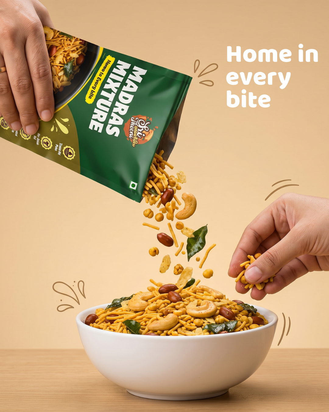 Madras Mixture & Spicy Thattai Combo Pack of 2 (300g)