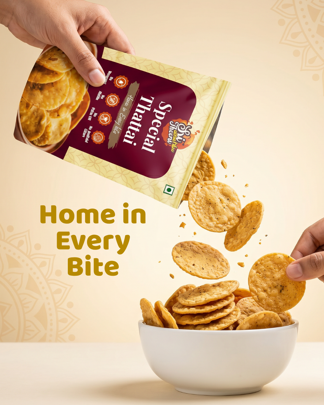 Special Thattai, Madras Mixture & Ribbon Pakoda Combo Pack of 3 (450g)