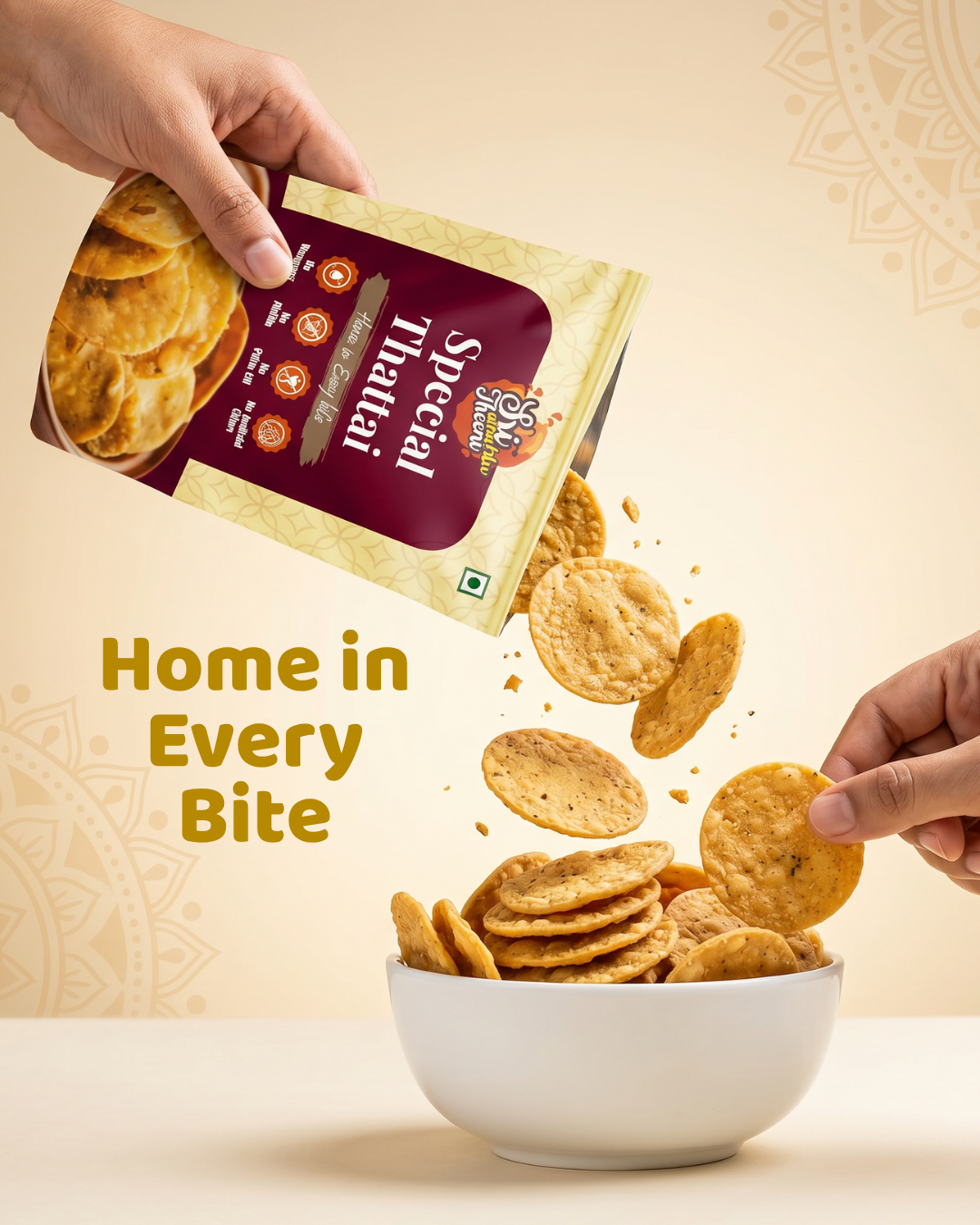 Special Thattai, Ribbon Pakoda & Spicy Thattai Combo Pack of 3 (450g)