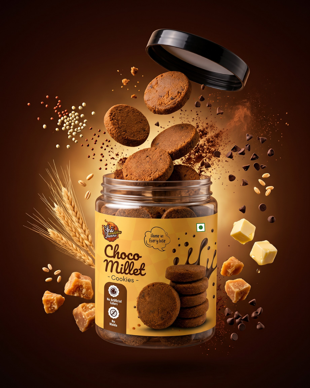 Sri Norukku Theeni Choco Millet Cookies with Jaggery 150g