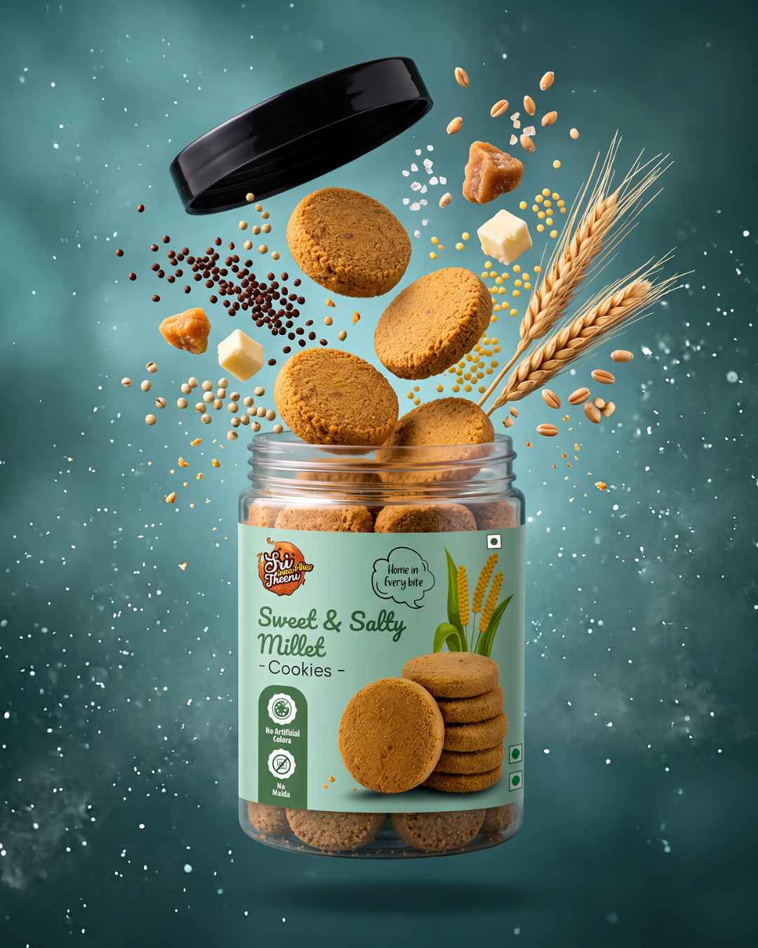 Sri Norukku Theeni Sweet & Salty Millet Cookies with Jaggery 150g
