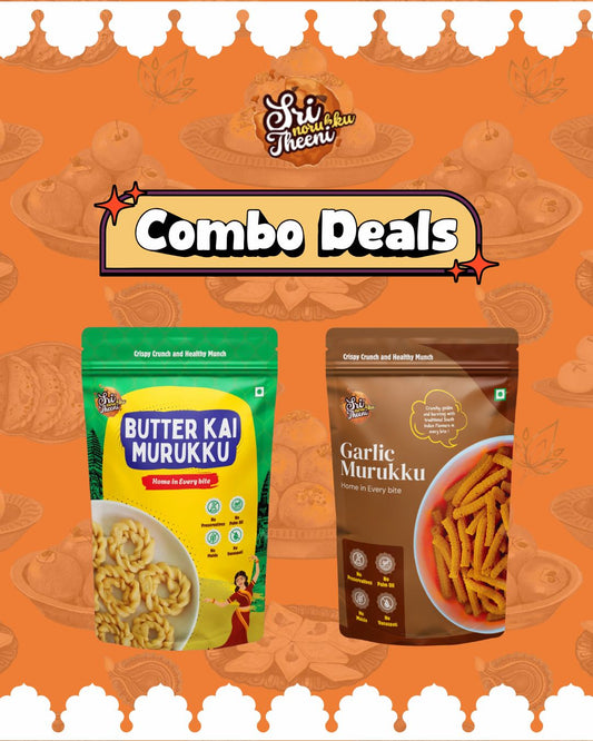 Garlic Murukku & Butter Kai Murukku Combo Pack of 2 (300g)
