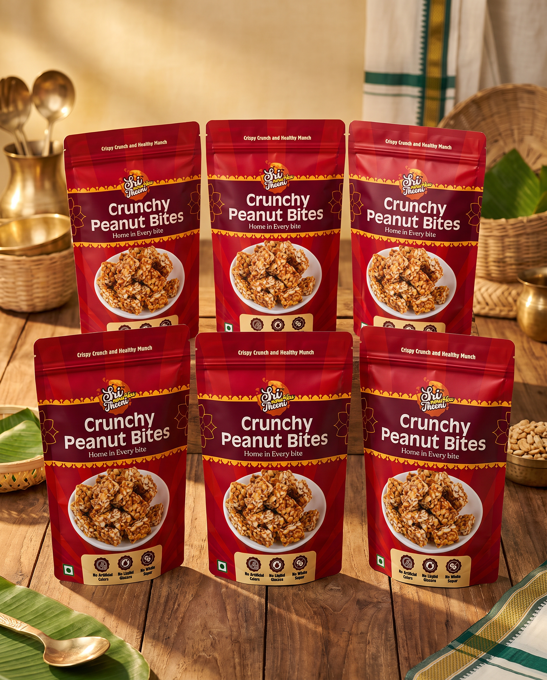 Crunchy Peanut Bites – Pack of 6 (150g Each)