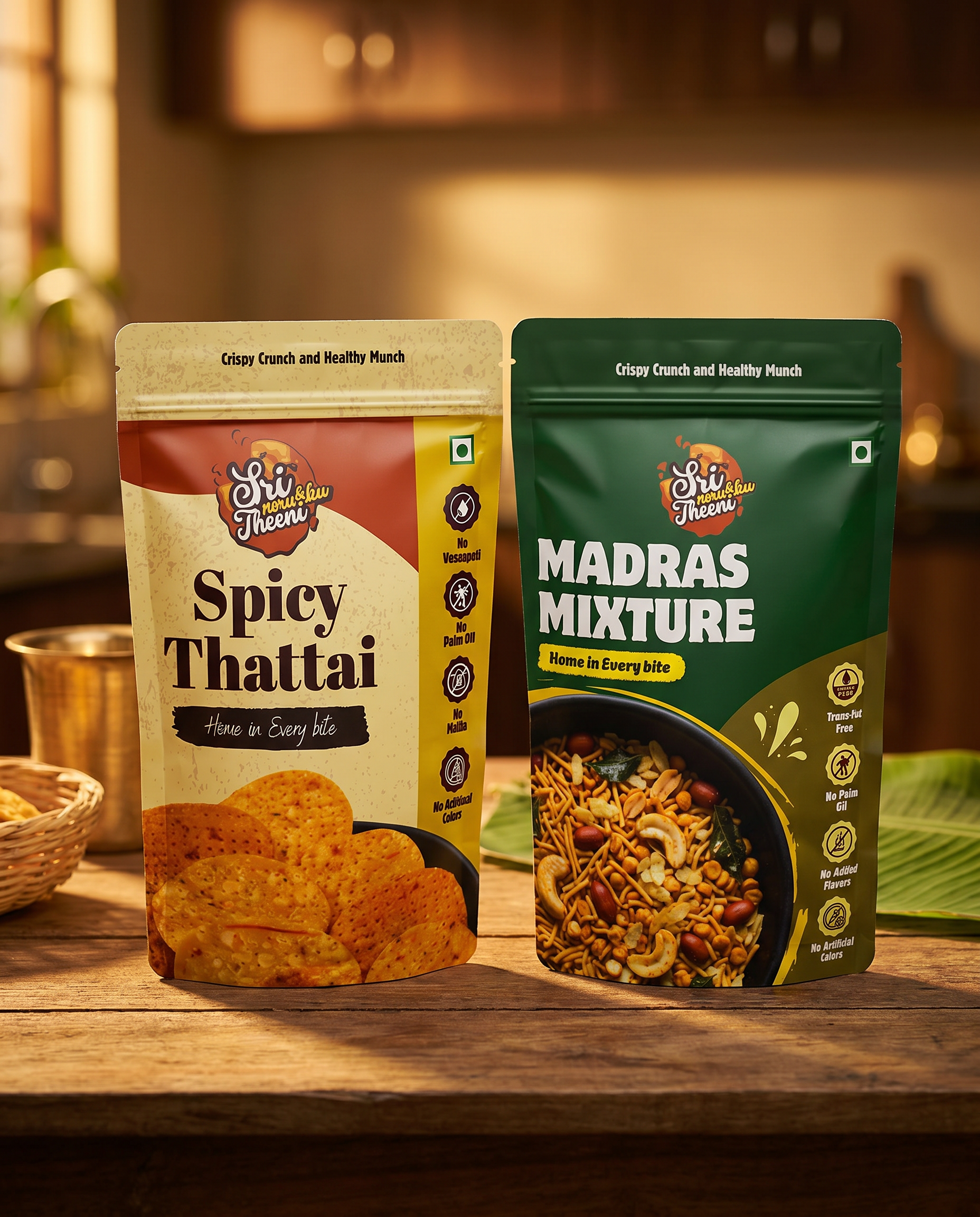 Madras Mixture & Spicy Thattai Combo Pack of 2 (300g)