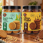 Sri Norukku Theeni Choco Millet & Sweet & Salty Millet Cookies 150g - Combo Pack of 2