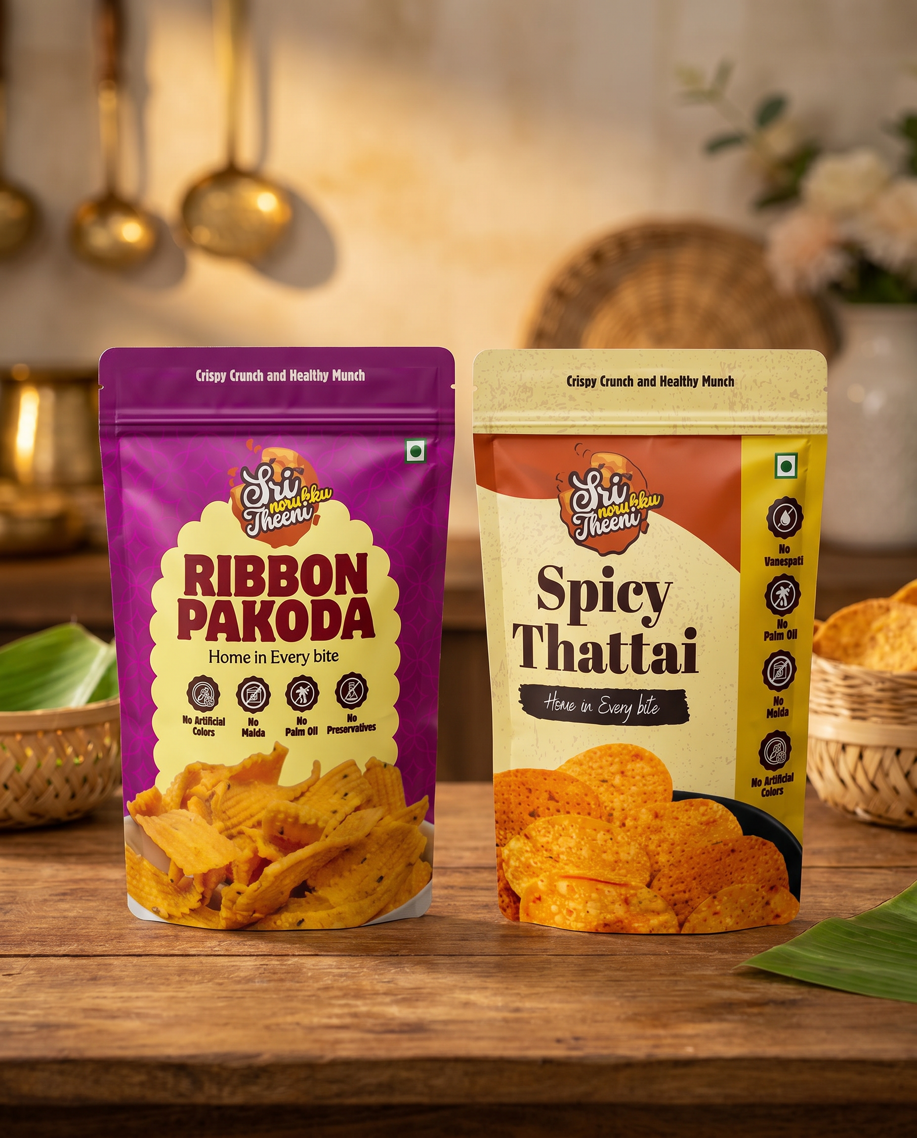 Ribbon Pakoda & Spicy Thattai Combo Pack of 2