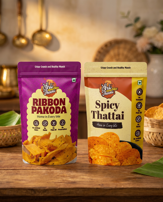 Ribbon Pakoda & Spicy Thattai Combo Pack of 2