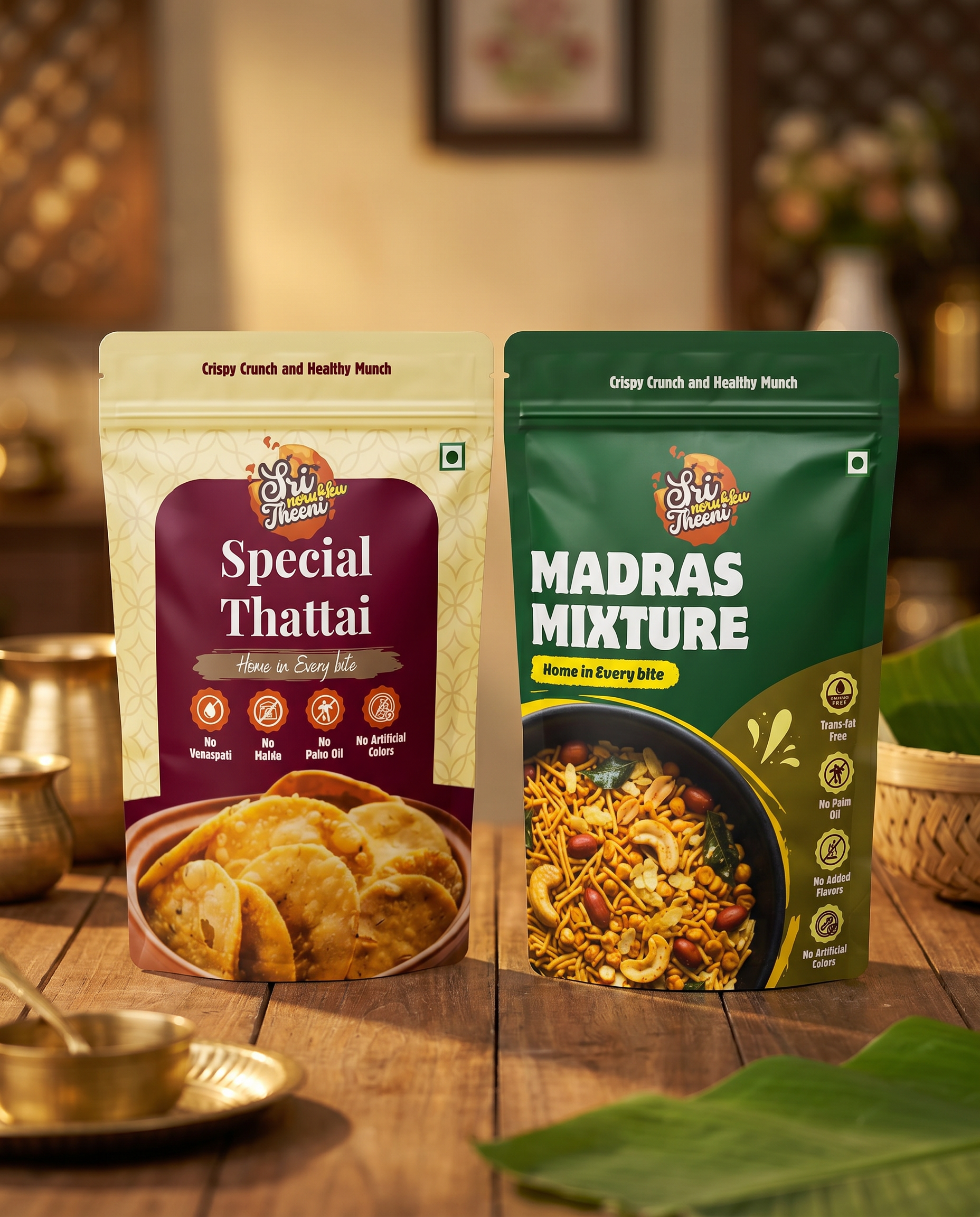 Special Thattai & Madras Mixture Combo Pack of 2 (300g)