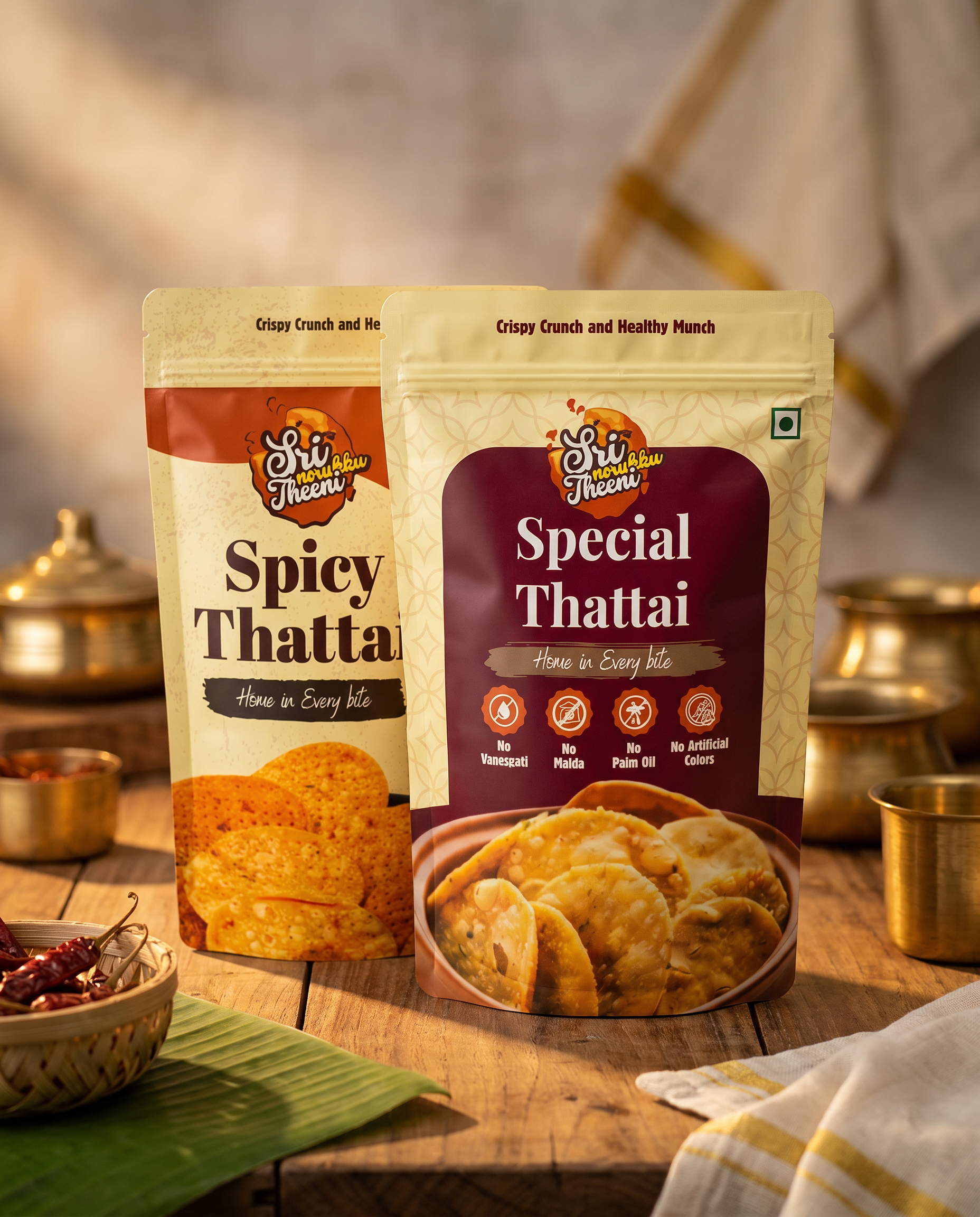 Special Thattai & Spicy Thattai Combo Pack of 2 (300g)